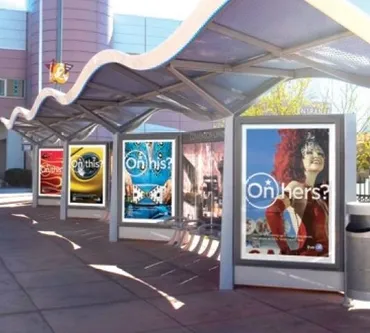 09. Transit shelter ads showing a series of ads for a brand